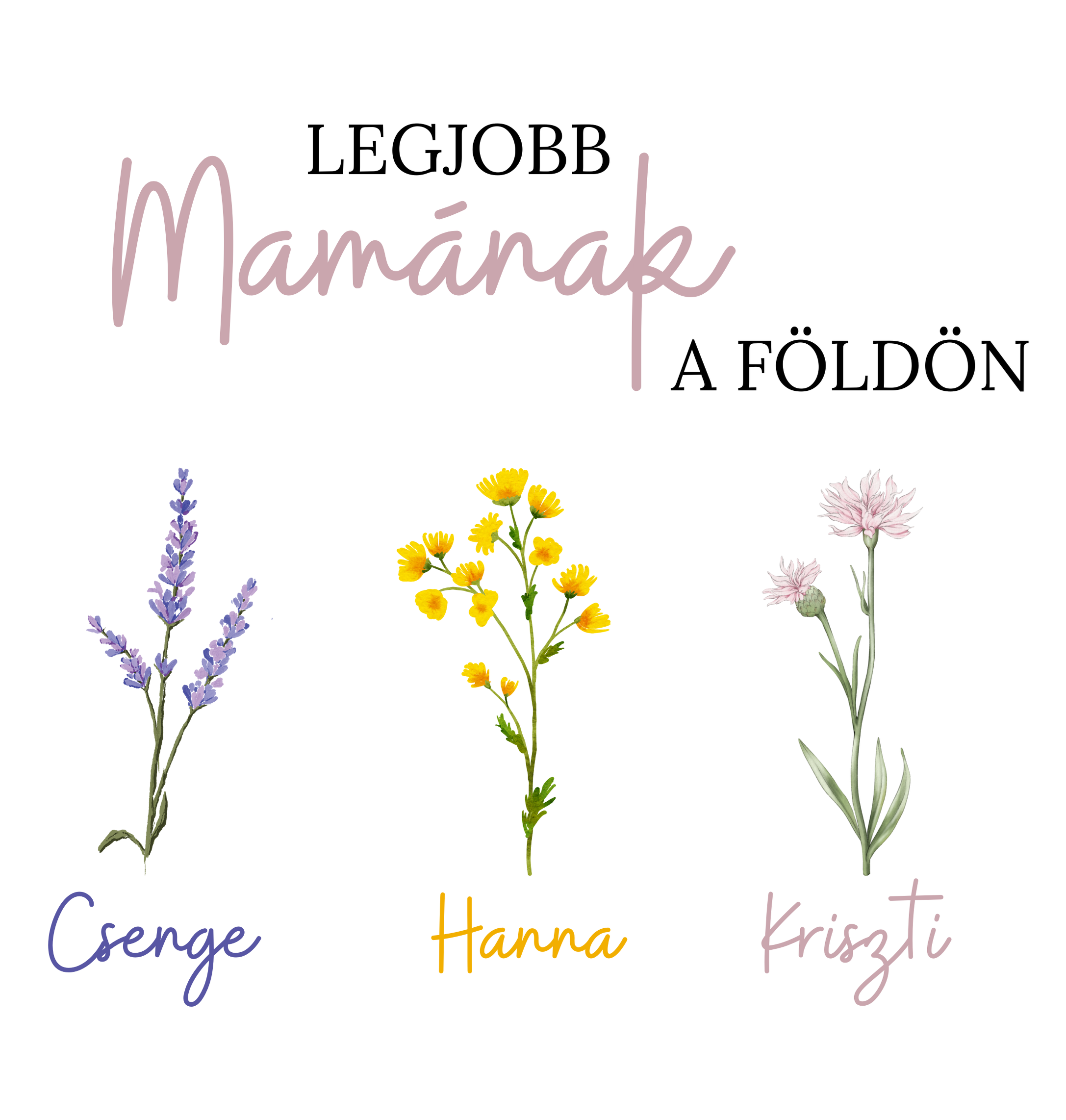 Személyre szabott virágos bögre – "Legjobb Mamának a Földön" 🌸