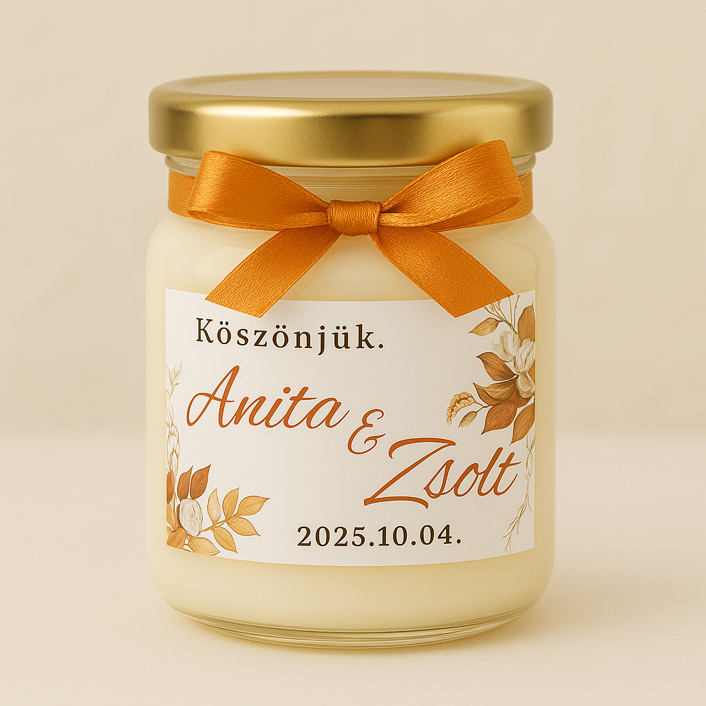 Szójaviasz Gyertya Esküvői Köszönetajándék - 40 ml