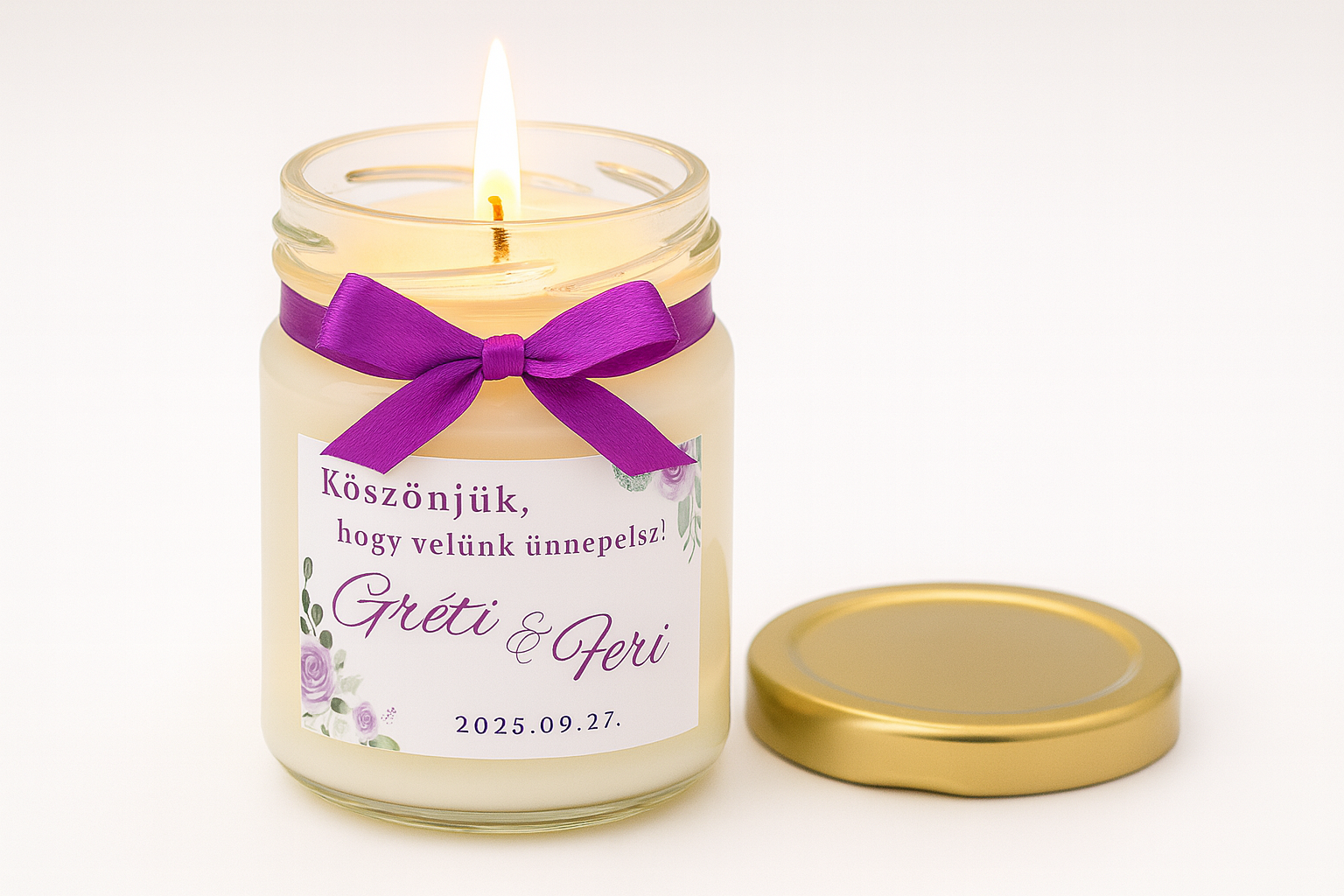 Szójaviasz Gyertya Esküvői Köszönetajándék - 40 ml
